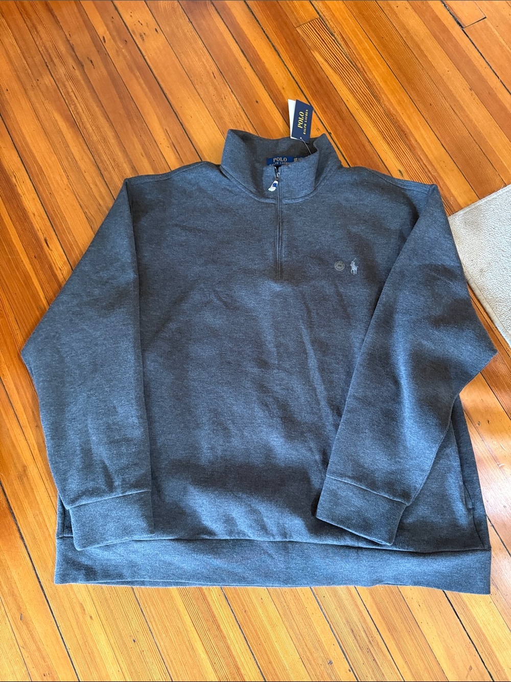 Polo by Ralph Lauren Men’s Charcoal Half-Zip Sweater